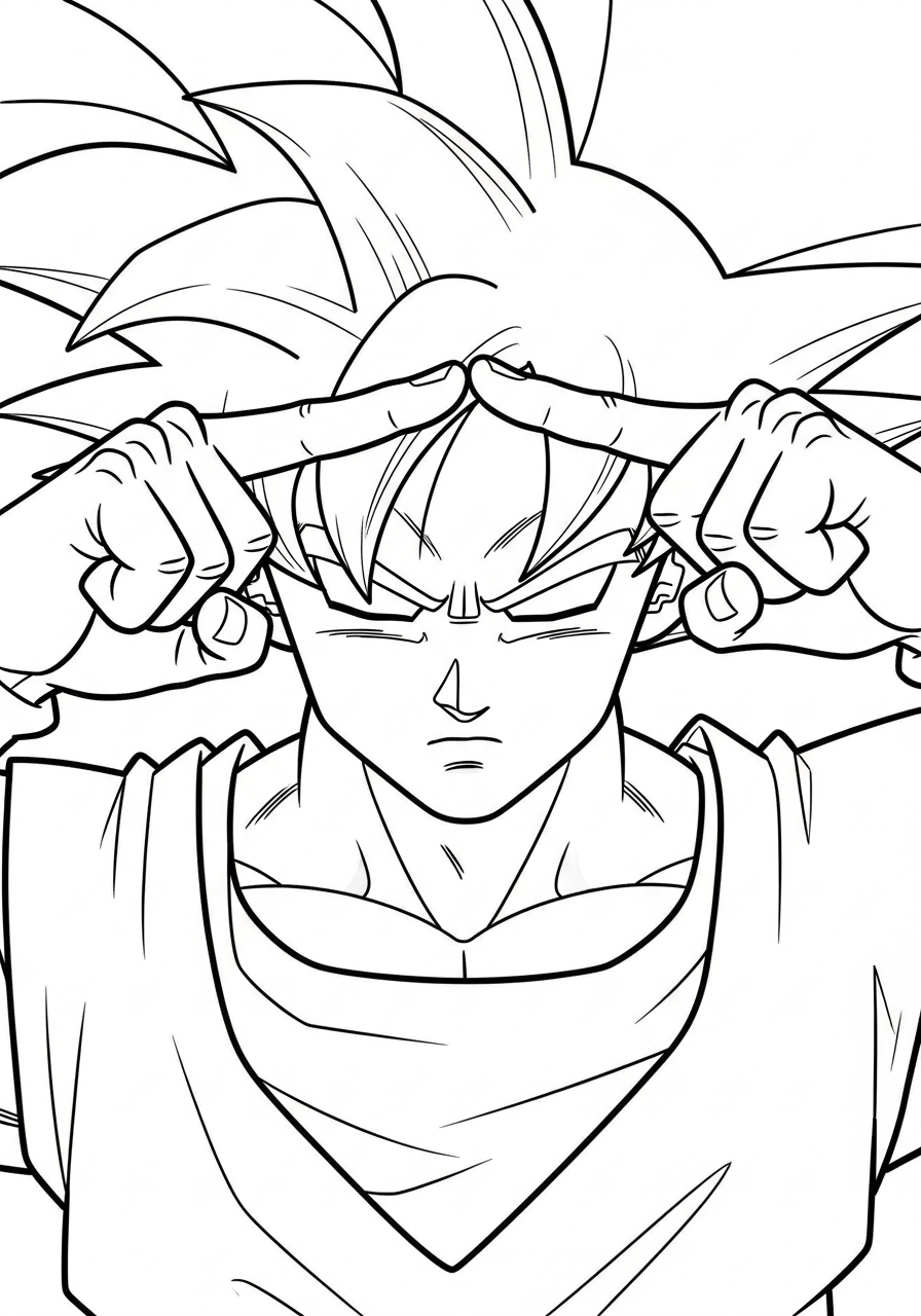 Goku Coloring Pages 18 Goku using instant transmission technique coloring page