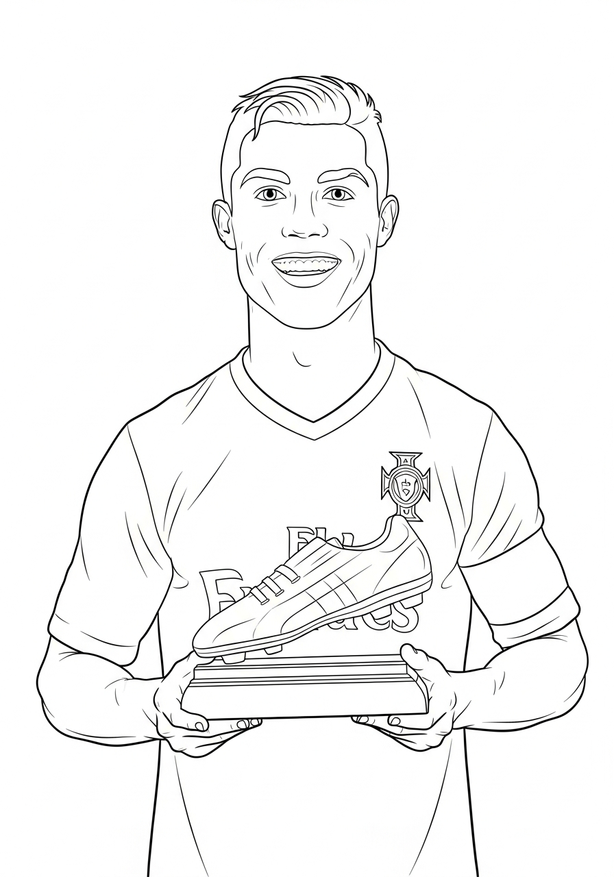 Golden Boot Cristiano Ronaldo coloring page