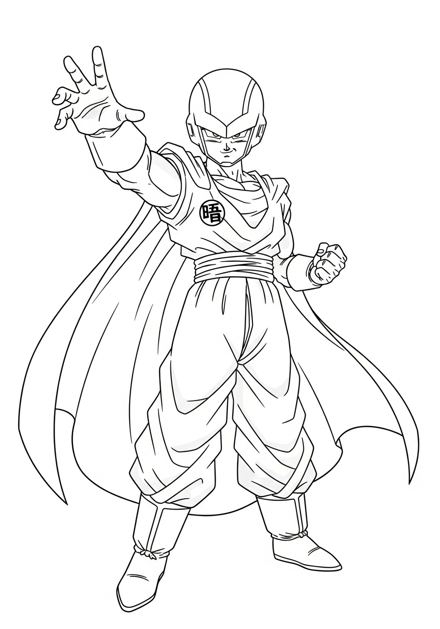 Great Saiyaman hero pose cape coloring page