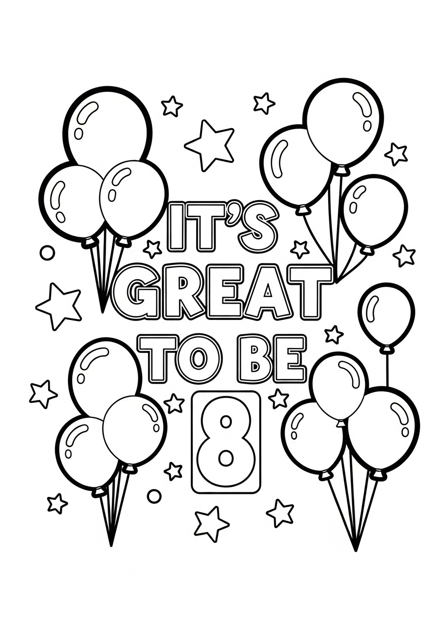 LDS Baptism Coloring Pages 19 Great to be eight text design coloring page