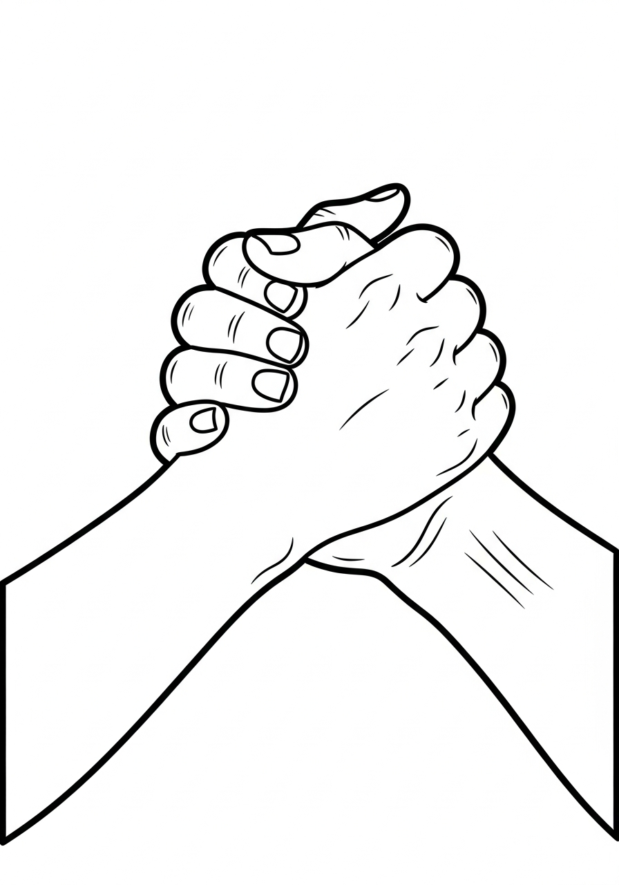LDS Baptism Coloring Pages 20 Hands clasped in baptismal grip coloring page