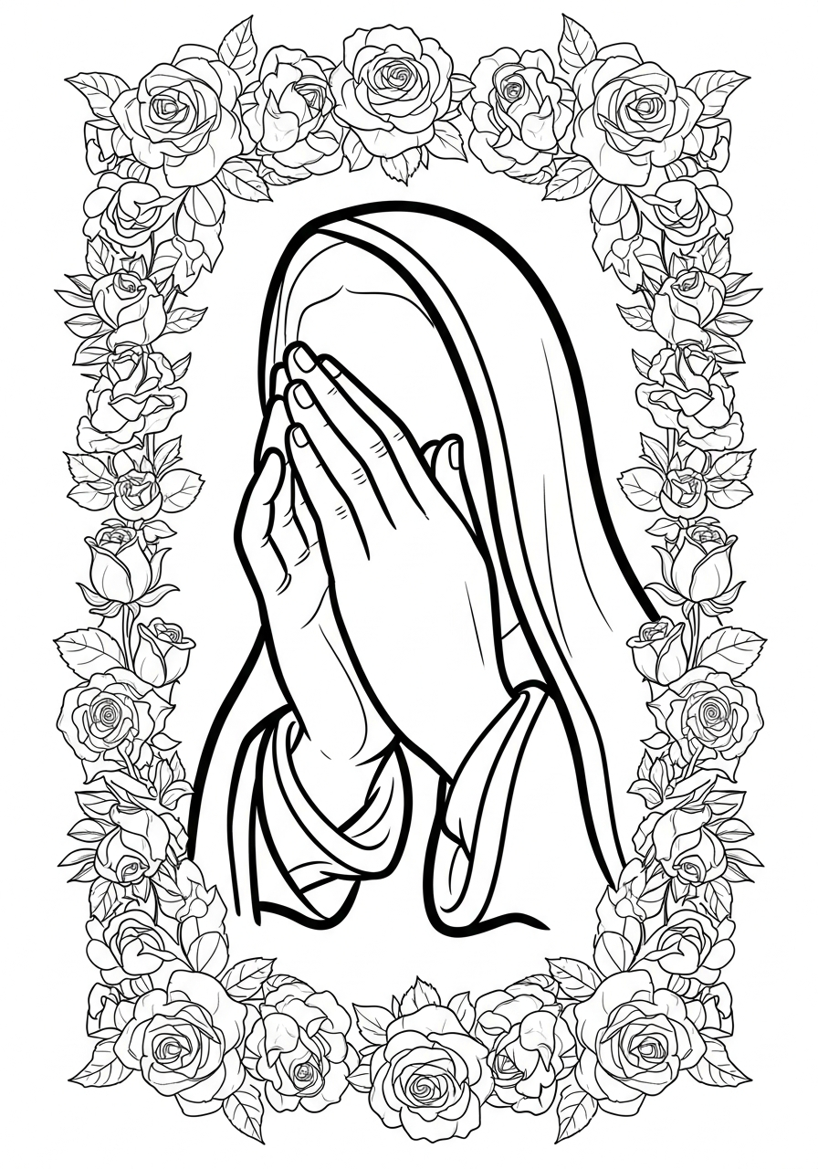 Our Lady of Guadalupe Coloring Pages 14 Hands of Our Lady of Guadalupe coloring page