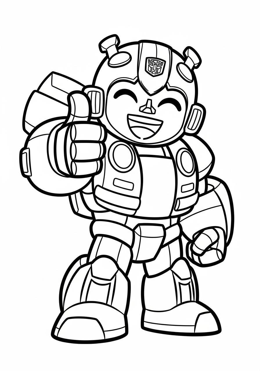 Happy Bumblebee giving thumbs up coloring page