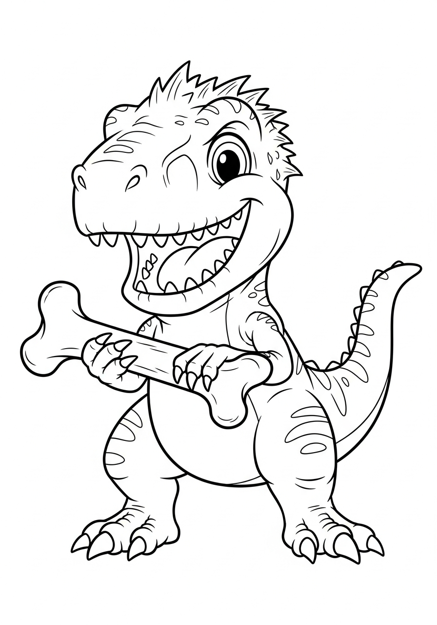 Indoraptor Coloring Pages 8 Happy cartoon Indoraptor smiling coloring page
