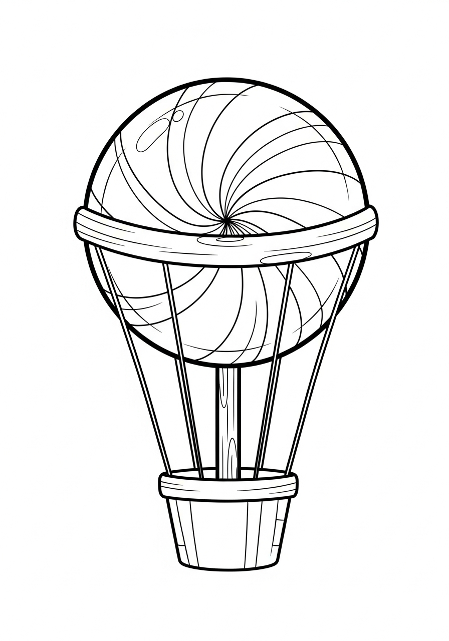 Lollipop Coloring Pages 20 Hot air balloon shaped lollipop coloring page