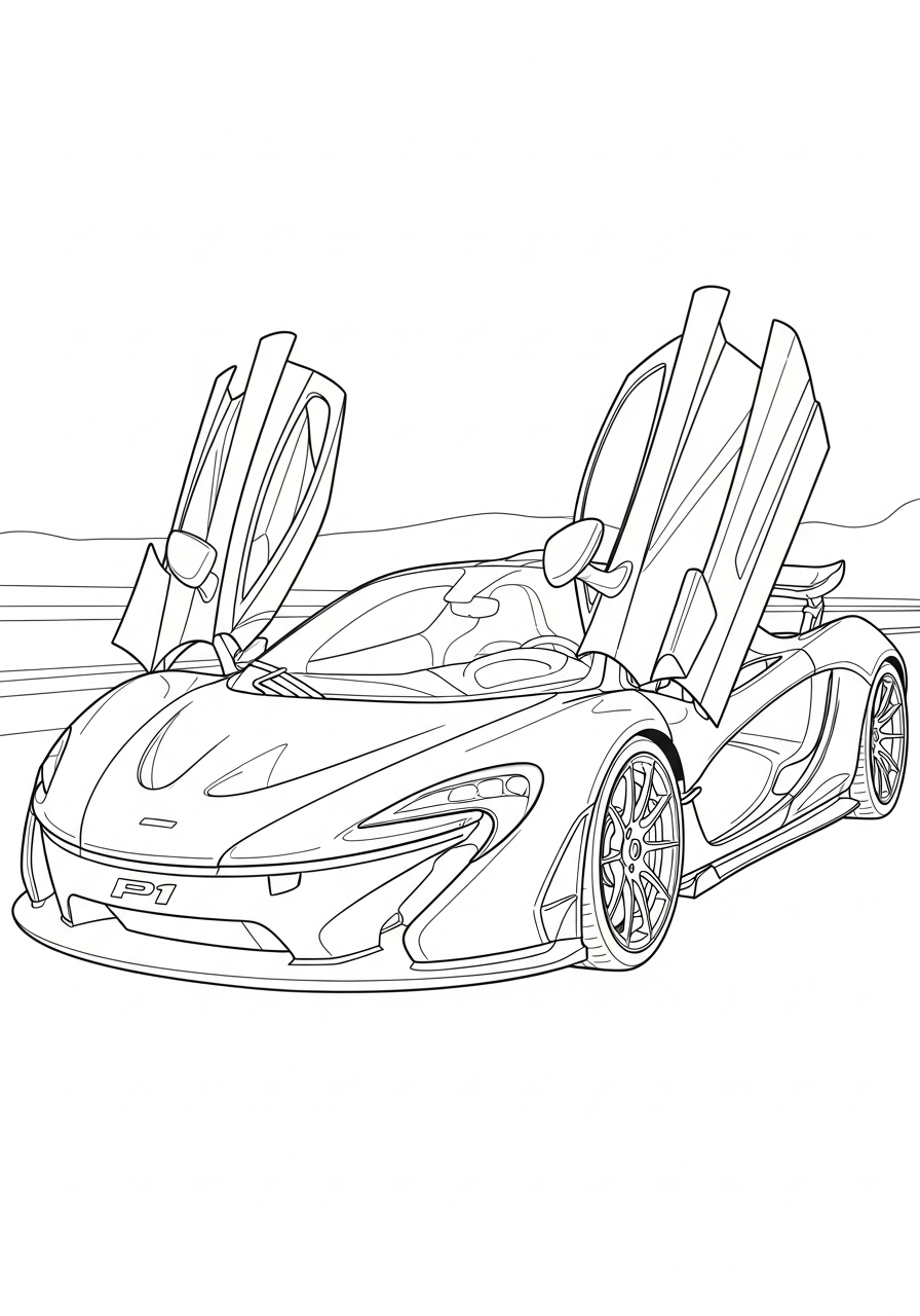 McLaren Coloring Pages 11 Hybrid McLaren P1 hypercar coloring page