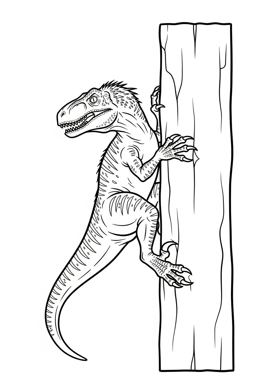 Indoraptor Coloring Pages 10 Indoraptor climbing high wall coloring page
