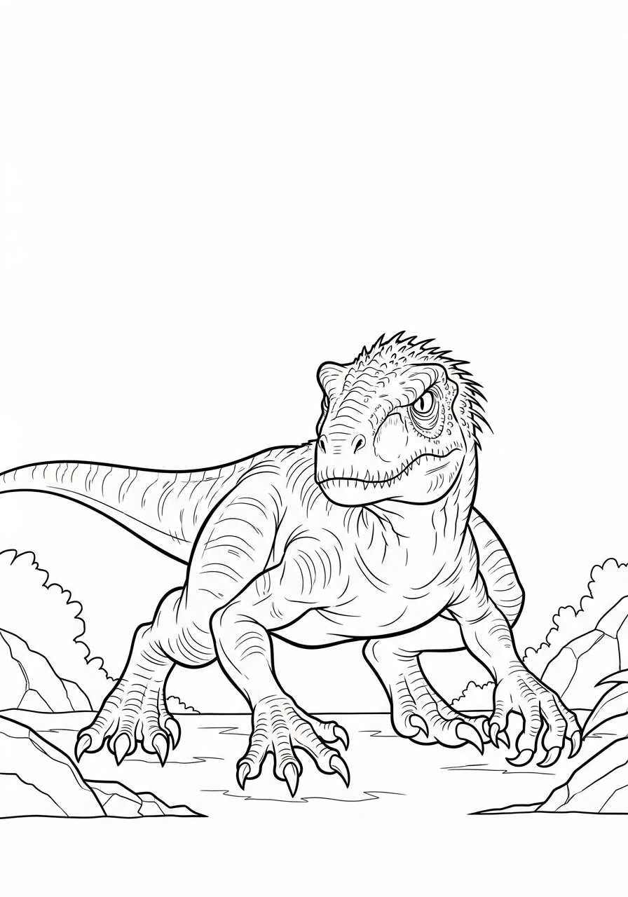 Indoraptor Coloring Pages 19 Indoraptor stalking prey quietly coloring page
