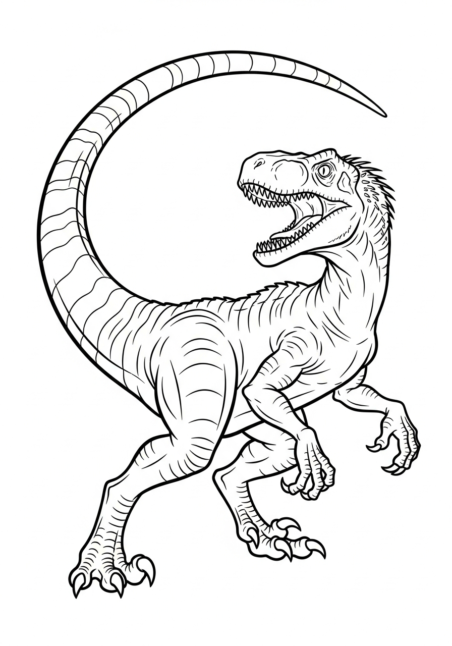 Indoraptor Coloring Pages 23 Indoraptor whipping long tail coloring page