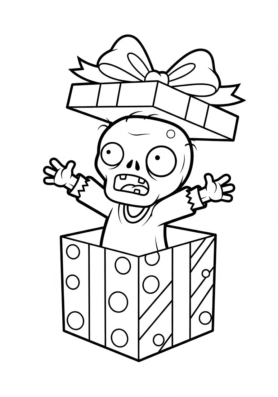 Zombie Coloring Pages 17 Jack in the box zombie coloring page