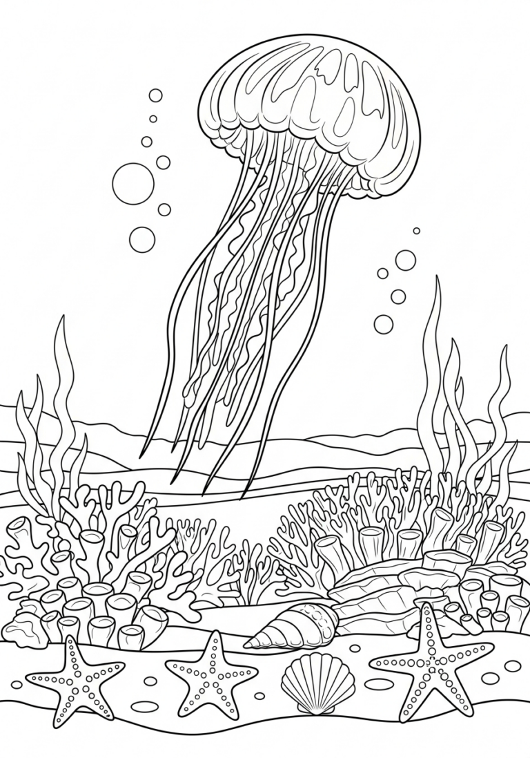 28 Jellyfish Coloring Pages | Free PDF Printables at YoloColoring