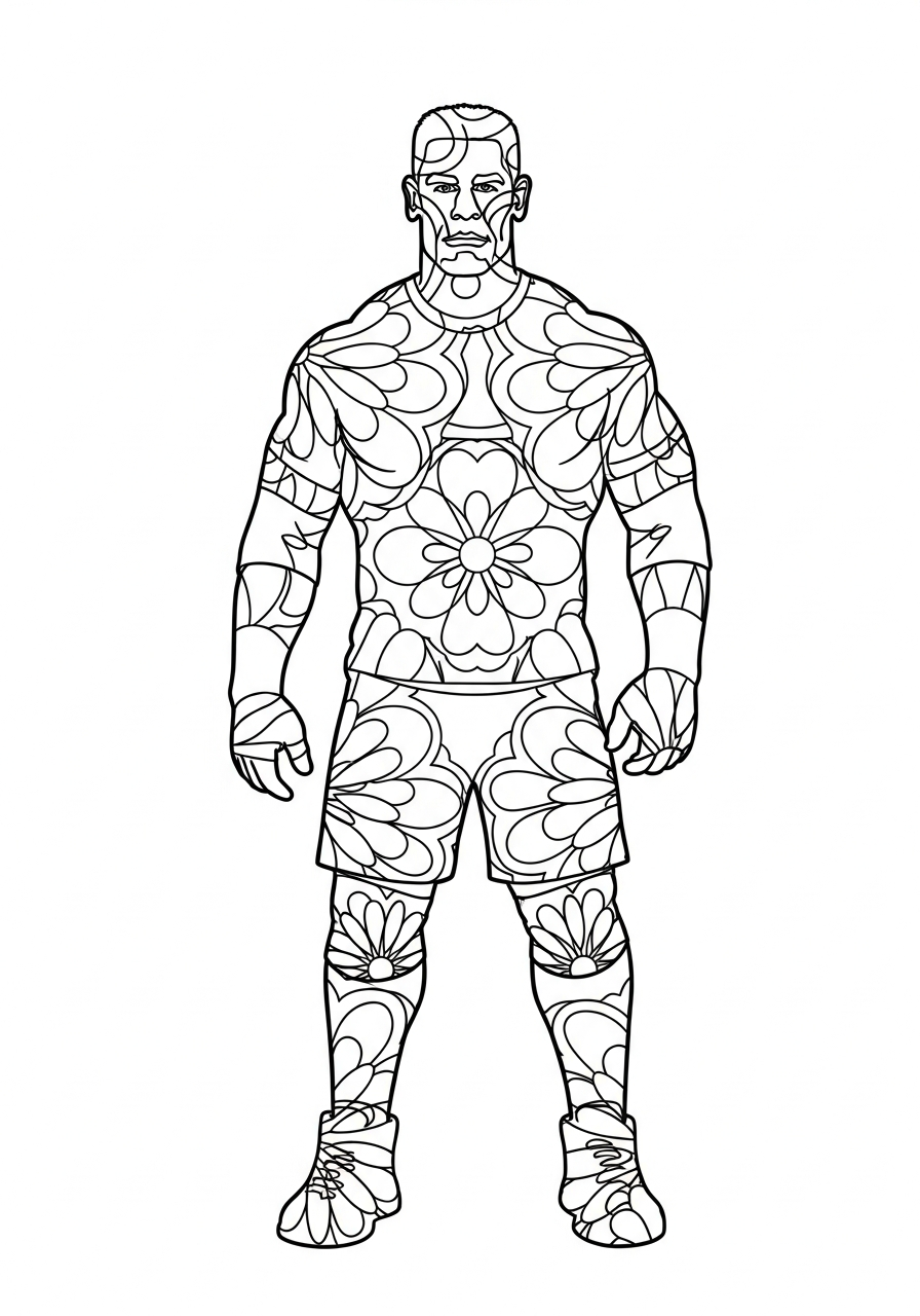 John Cena Coloring Pages 23 John Cena silhouette mandala pattern coloring page