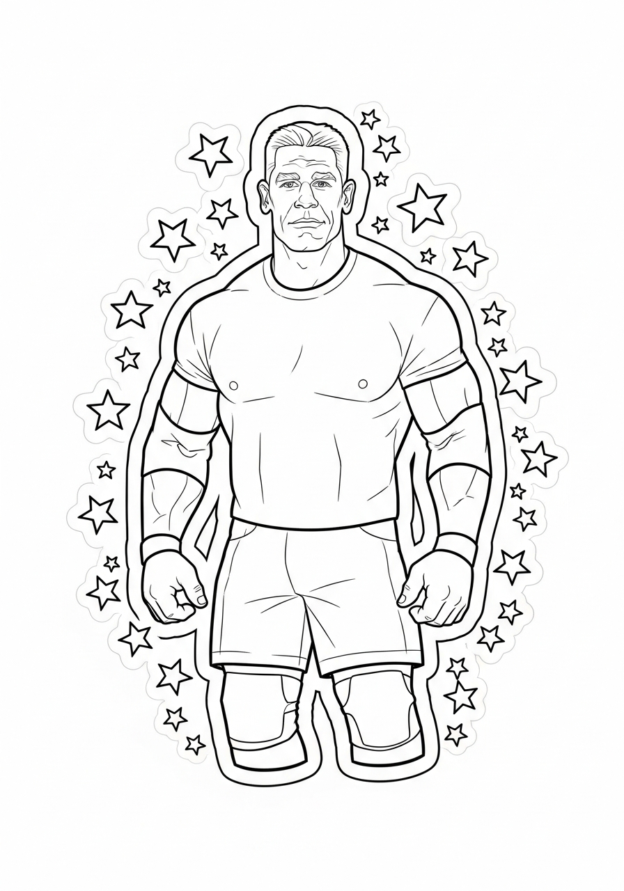 John Cena Coloring Pages 25 John Cena sticker style art coloring page