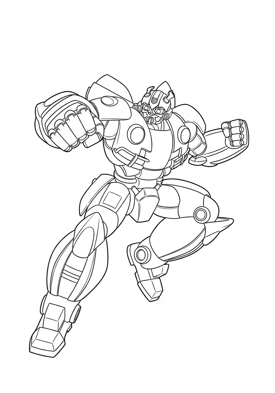 Bumblebee Coloring Pages 22 Jumping Bumblebee ready to punch coloring page