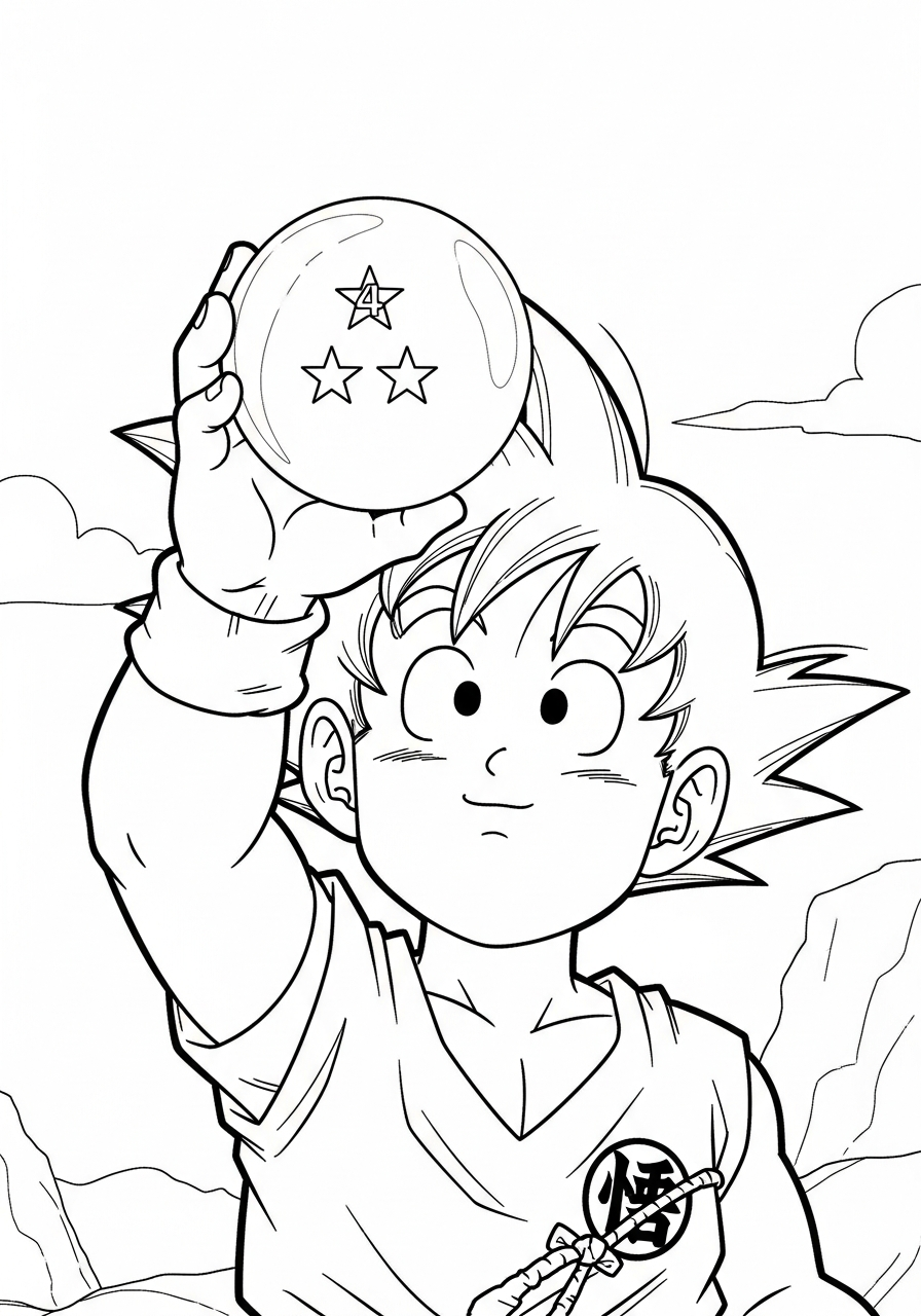 Goku Coloring Pages 21 Kid Goku finding dragon ball coloring page