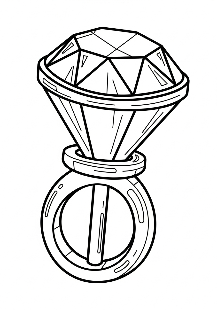 Lollipop Coloring Pages 21 Large gem ring pop lollipop coloring page