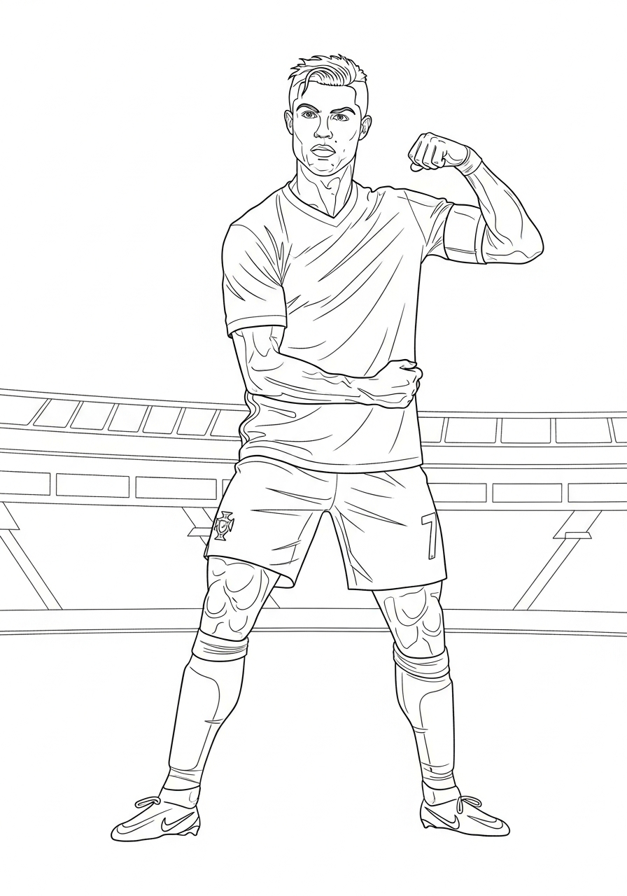 Leg muscles Cristiano Ronaldo coloring page
