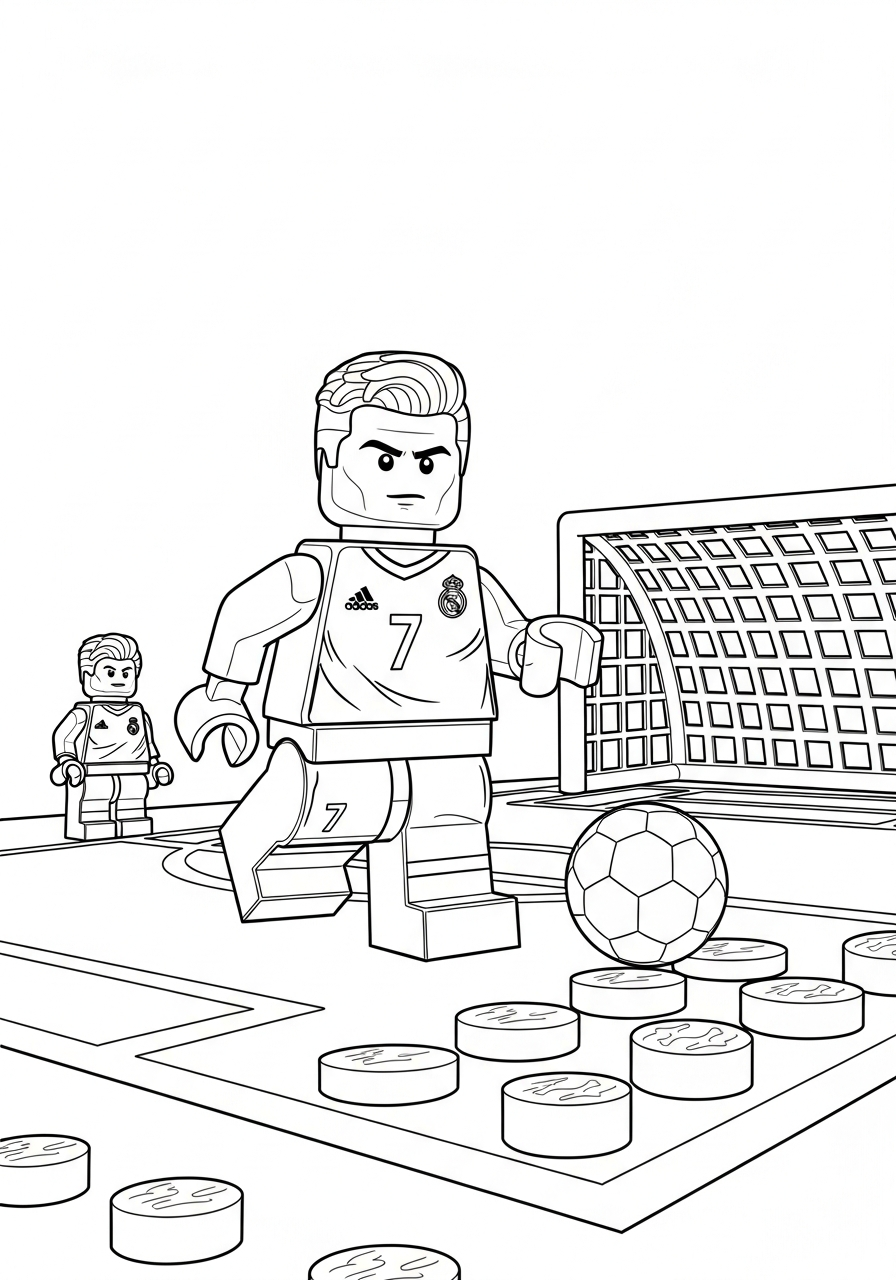Lego minifigure Cristiano Ronaldo coloring page