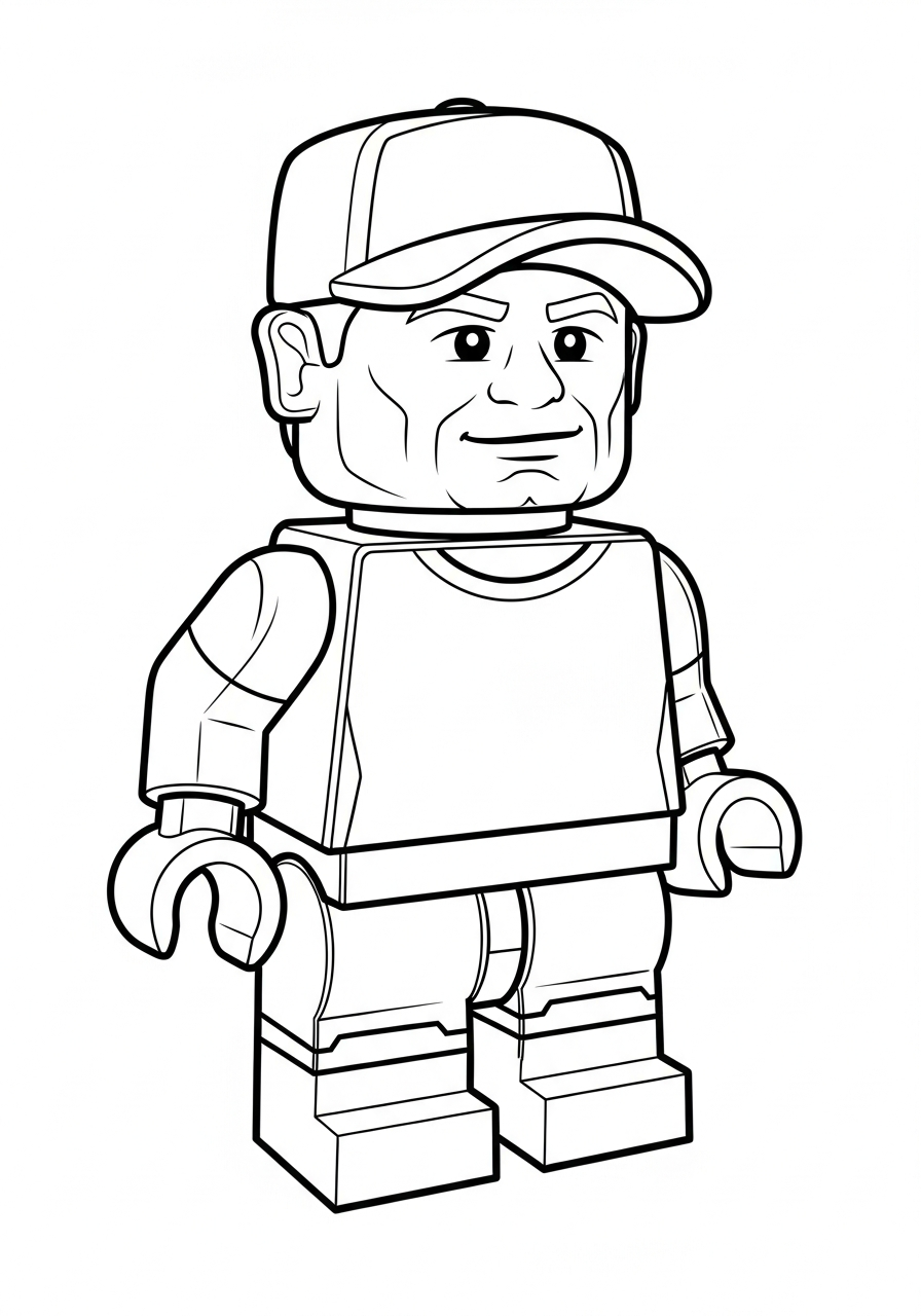 John Cena Coloring Pages 28 Lego style John Cena figure coloring page