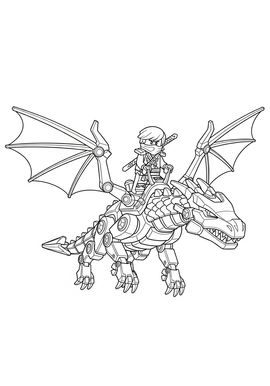 Ninjago Coloring Pages 11 Lloyd riding green dragon Ninjago coloring page