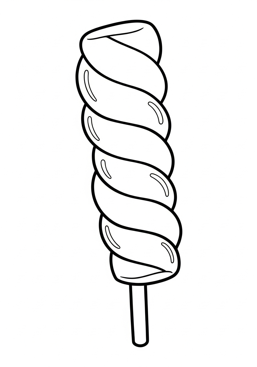 Lollipop Coloring Pages 23 Long spiral twist marshmallow lollipop coloring page