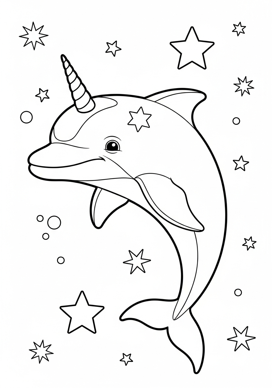 Dolphin Coloring Pages 24 Magical unicorn dolphin fantasy coloring page