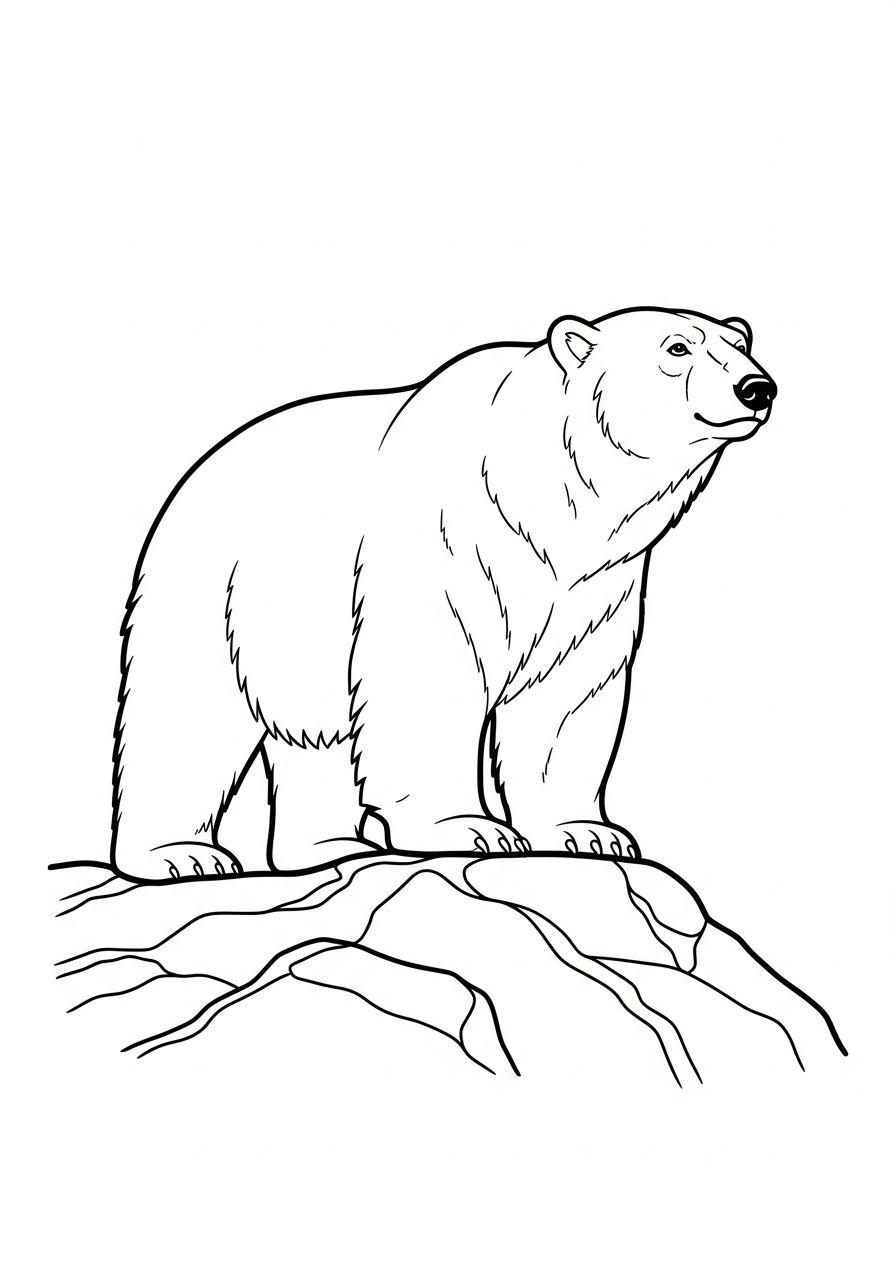 Polar Bear Coloring Pages 10 Majestic polar bear standing tall coloring page