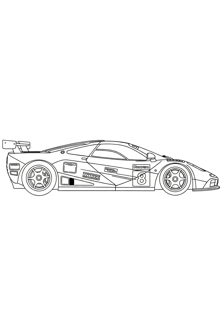 McLaren Coloring Pages 22 McLaren F1 GTR race car coloring page