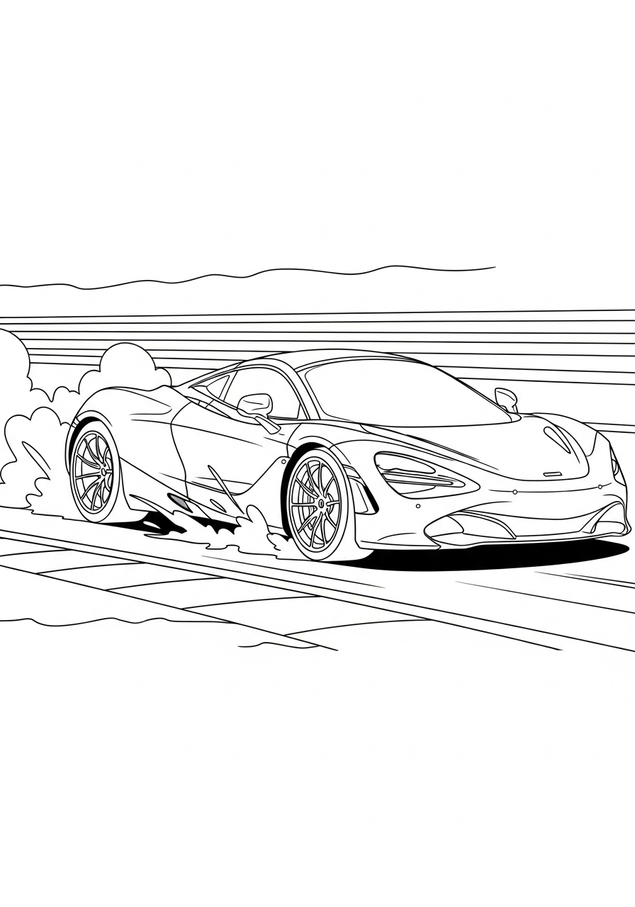 McLaren Coloring Pages 18 McLaren driving in rain coloring page