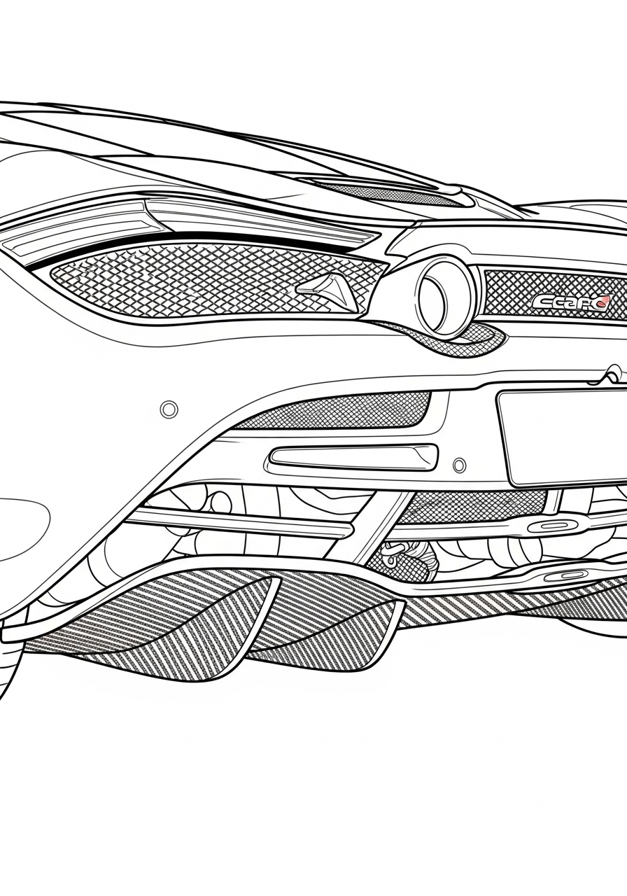 McLaren Coloring Pages 21 McLaren exhaust and rear coloring page