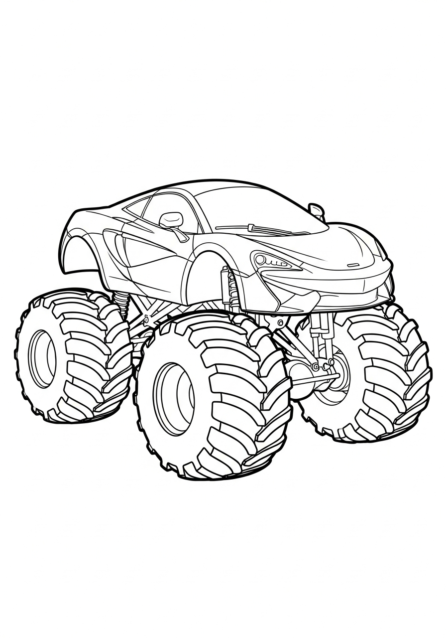 McLaren Coloring Pages 26 McLaren monster truck big wheels coloring page