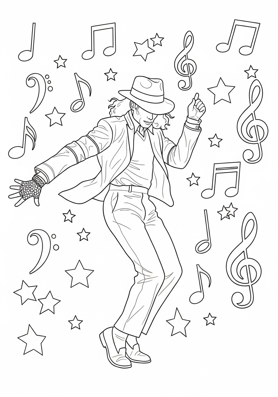 Michael Jackson Coloring Pages 9 Michael Jackson dancing silhouette style coloring page