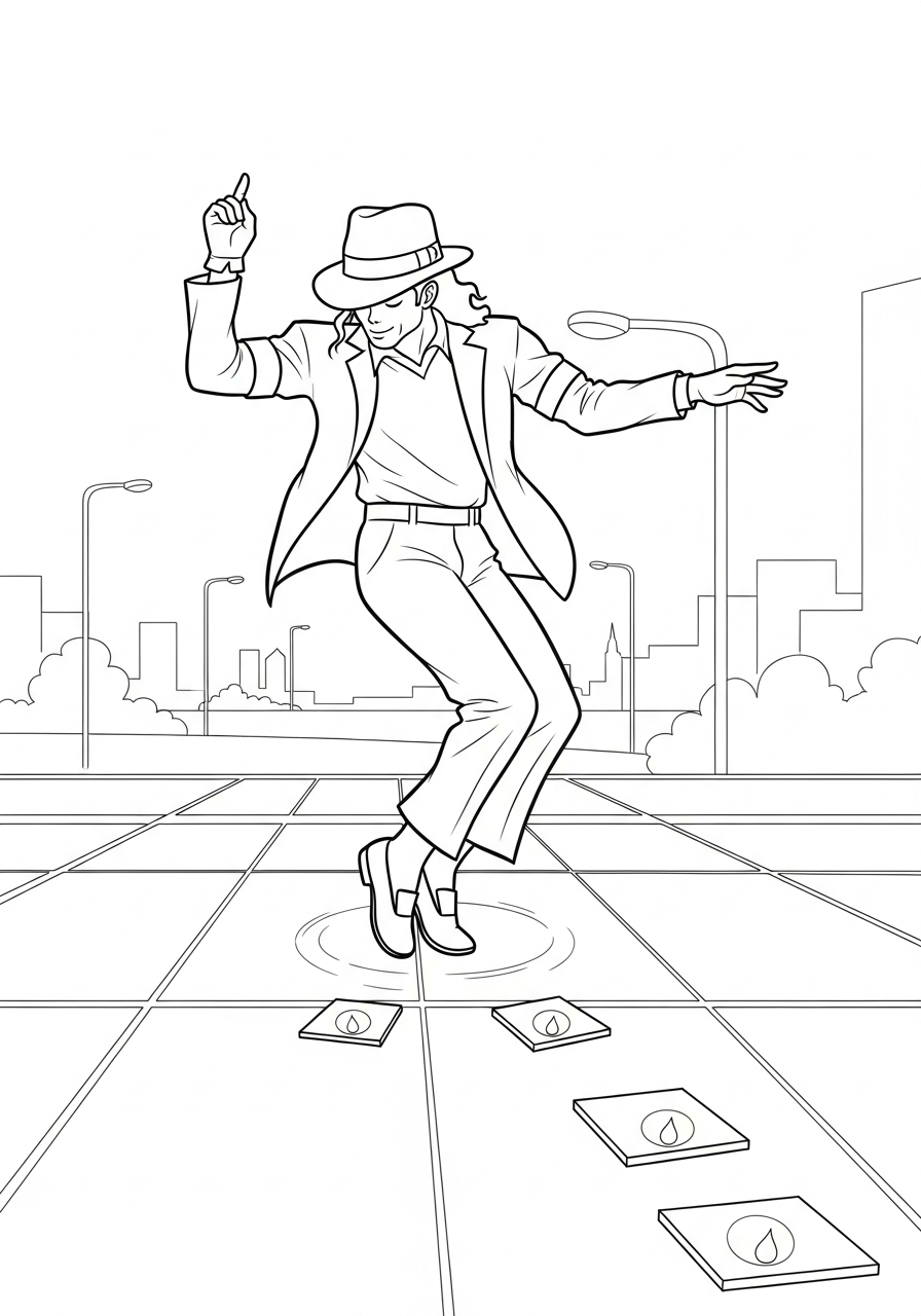 Michael Jackson Coloring Pages 13 Michael Jackson light up floor coloring page