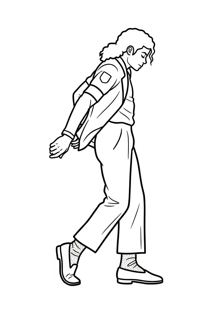Michael Jackson Coloring Pages 17 Michael Jackson moonwalk dance move coloring page