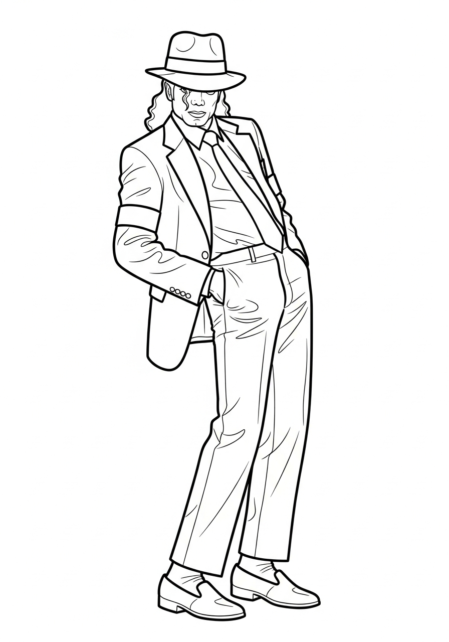Michael Jackson Coloring Pages 21 Michael Jackson smooth criminal lean coloring page