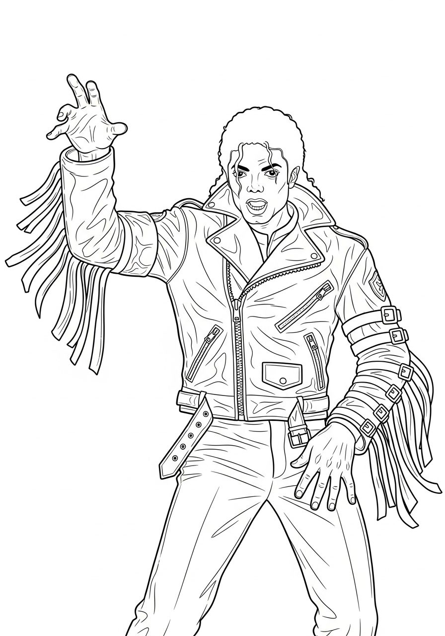 Michael Jackson Coloring Pages 23 Michael Jackson thriller zombie dance coloring page