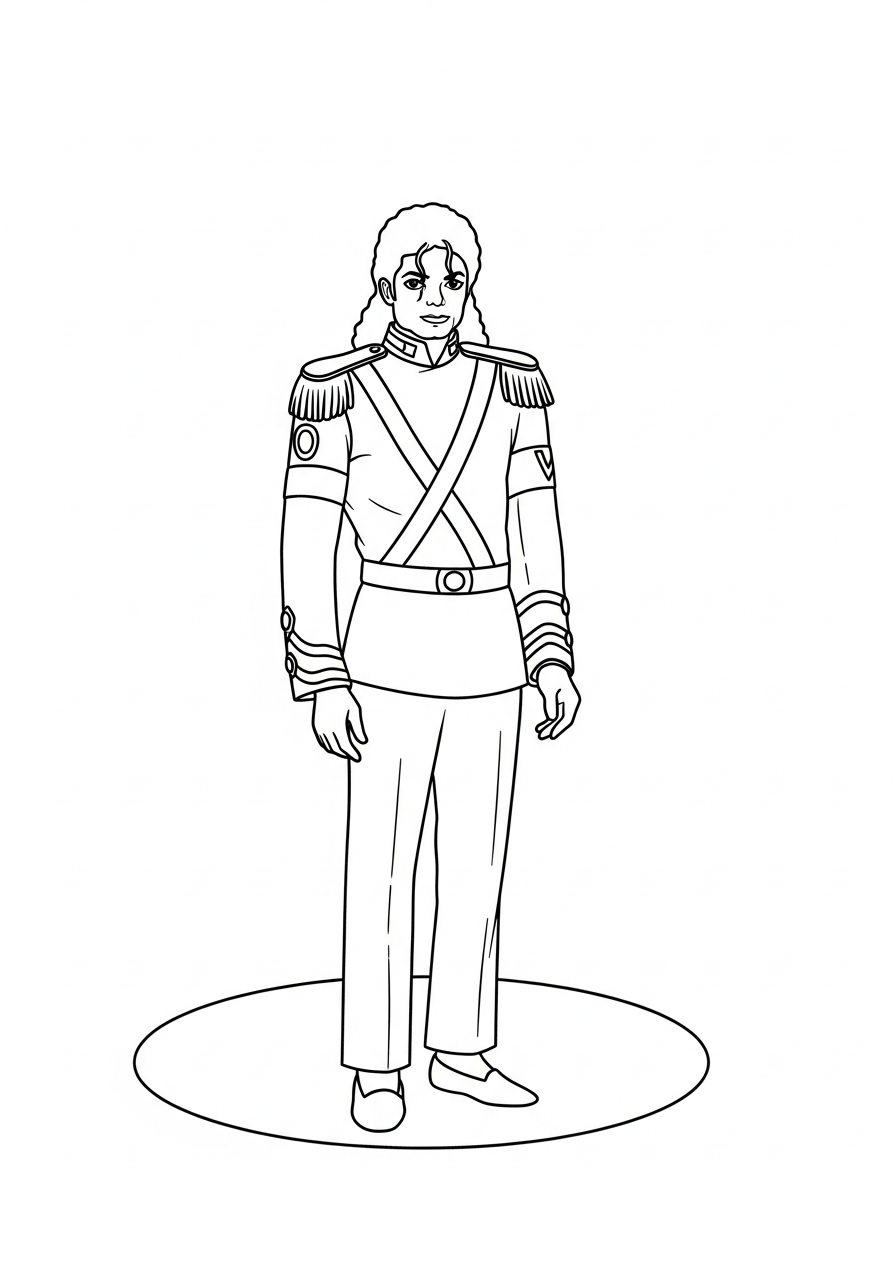 Michael Jackson Coloring Pages 25 Michael Jackson under stage spotlight coloring page