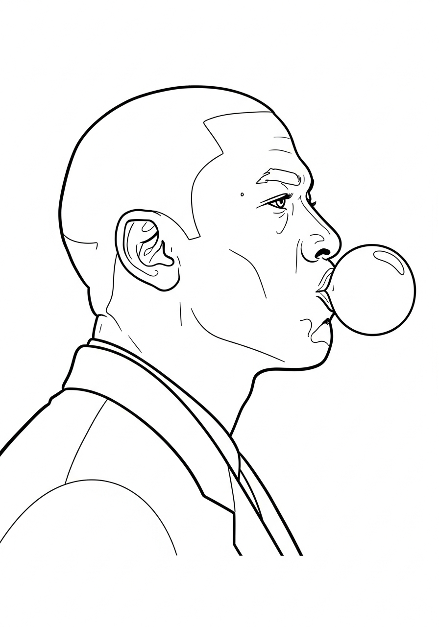 Michael Jordan Coloring Pages 7 Michael Jordan chewing gum profile coloring page