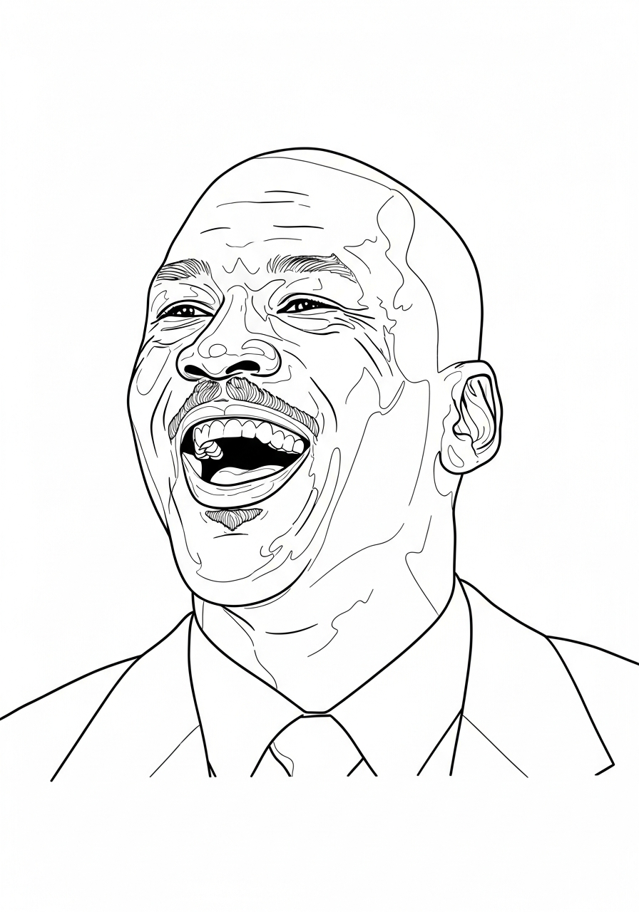 Michael Jordan Coloring Pages 22 Michael Jordan laughing candid portrait coloring page