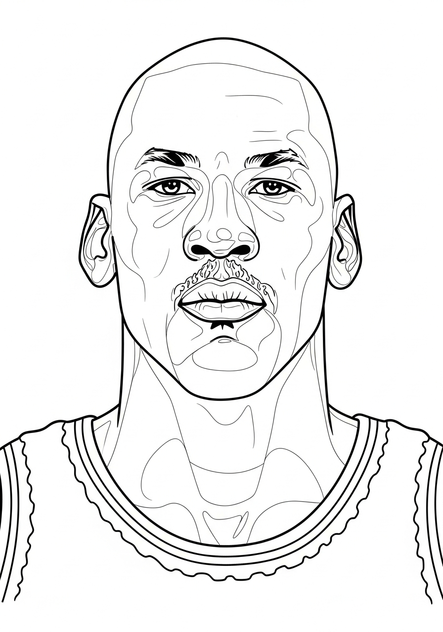 Michael Jordan Coloring Pages 27 Michael Jordan serious game face coloring page