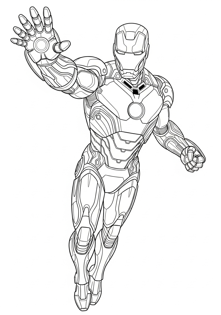 Iron Man Coloring Pages 26 Modern Iron Man nano suit coloring page