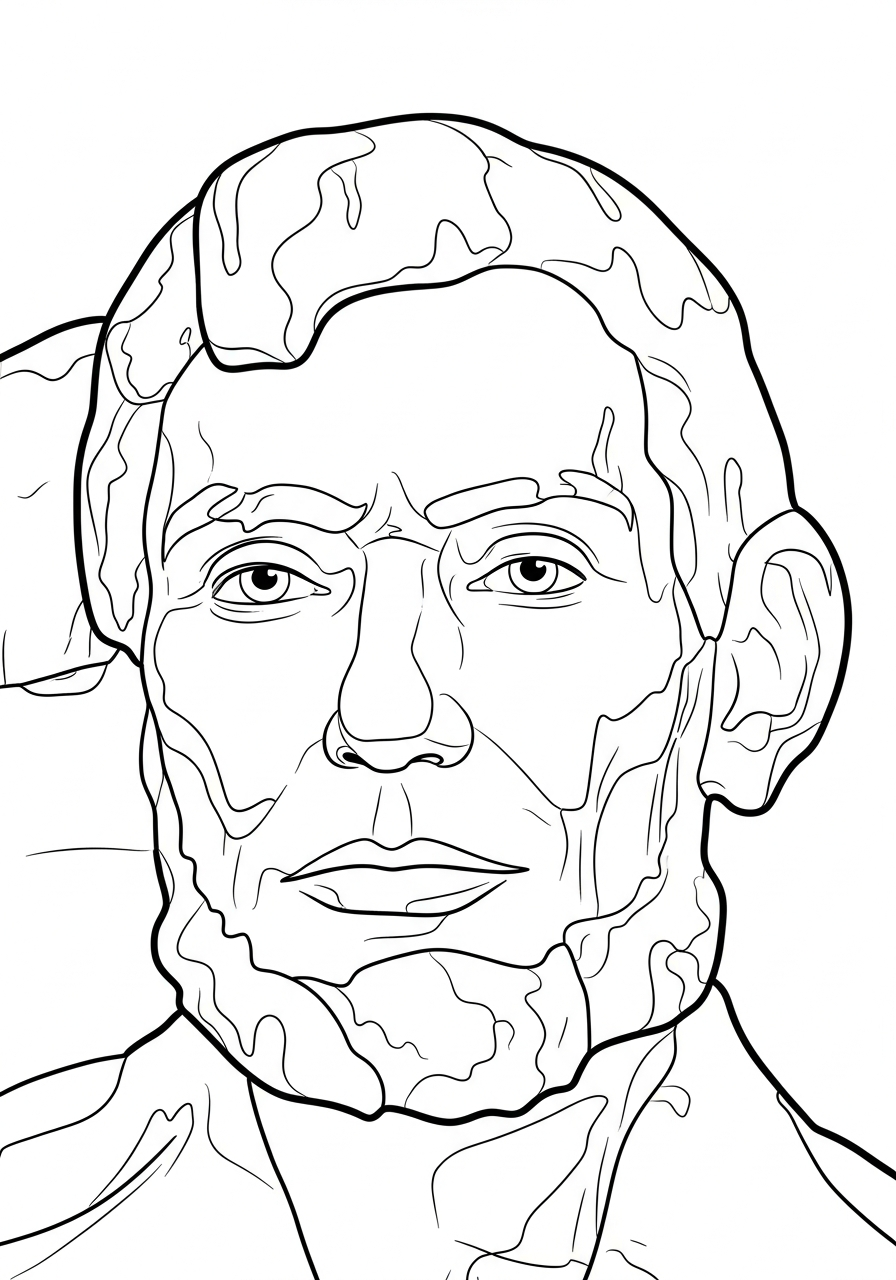 Abraham Lincoln Coloring Pages 18 Mount Rushmore Abraham Lincoln face coloring page