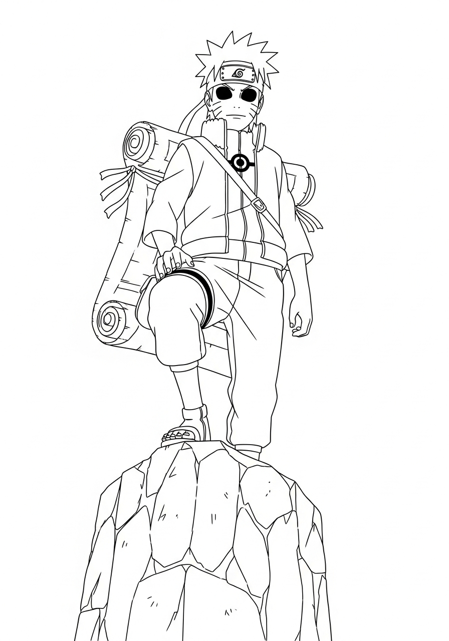 Naruto Coloring Pages 17 Naruto Sage Mode standing strong coloring page