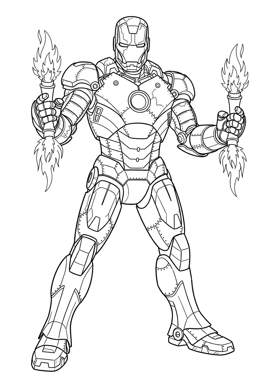 Iron Man Coloring Pages 27 Original Mark I Iron Man coloring page