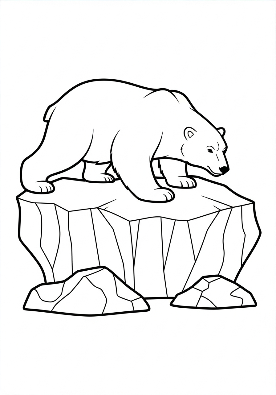 Polar Bear Coloring Pages 20 Polar bear stalking on ice coloring page
