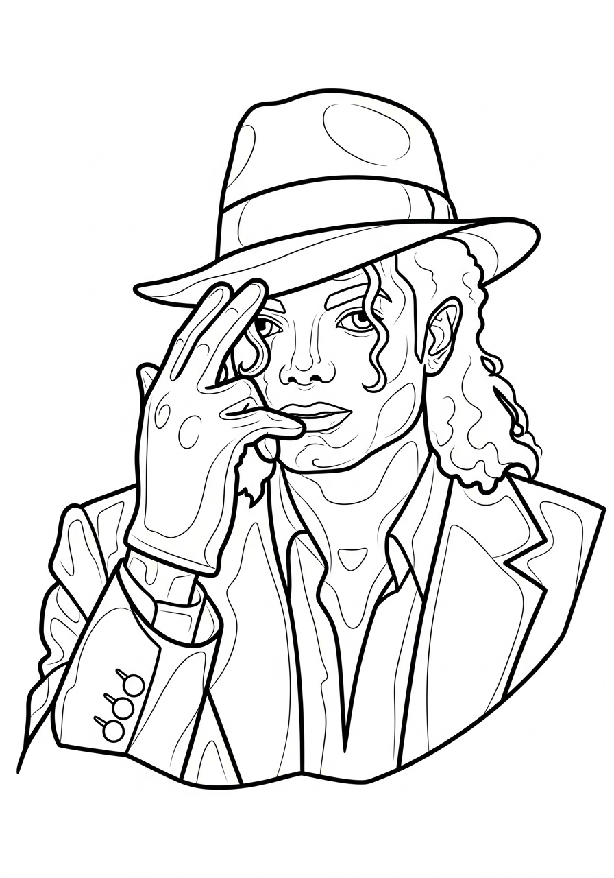 Michael Jackson Coloring Pages 29 Pop art Michael Jackson portrait coloring page