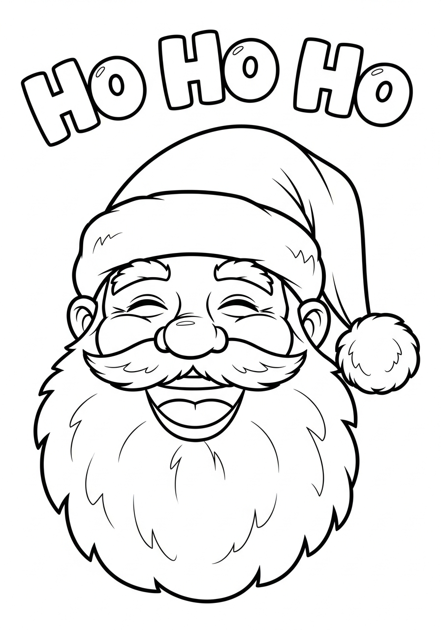 Santa Claus Coloring Pages 7 Portrait of jolly Santa Claus coloring page