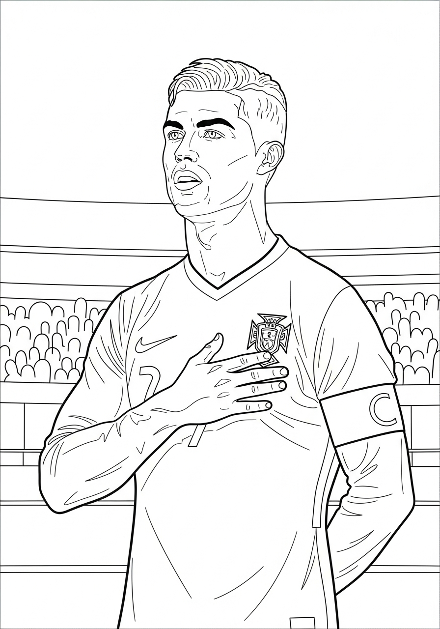 Portugal jersey Cristiano Ronaldo coloring page