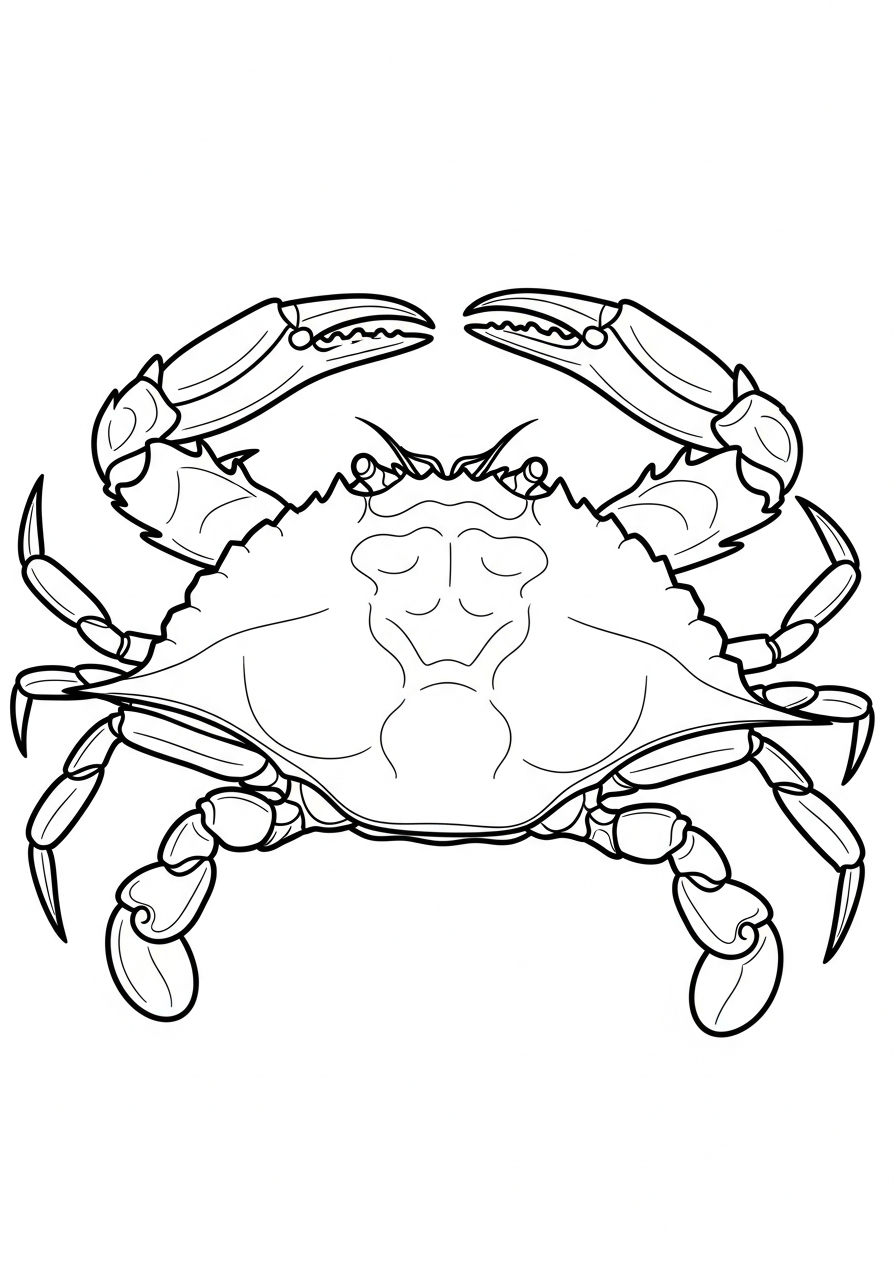 Crab Coloring Pages 28 Realistic blue crab ocean coloring page