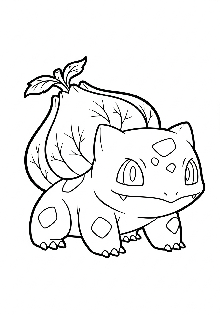 Bulbasaur Coloring Pages 25 Realistic detailed Bulbasaur sketch coloring page